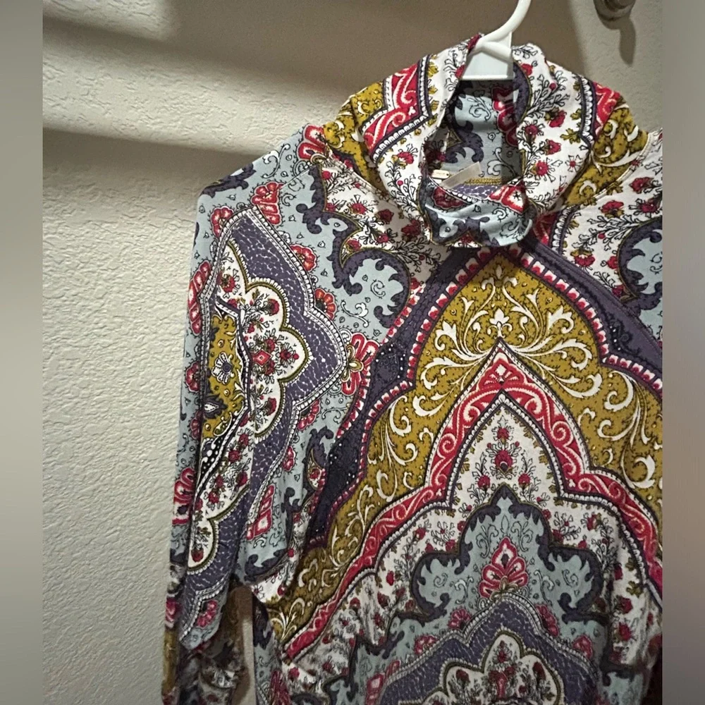 Free People Chase Me Paisley Mock Neck Top - Picture 5 of 5